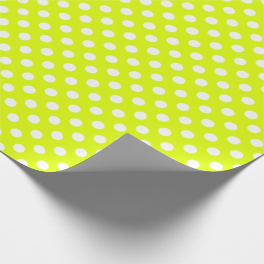 Polkadotted Chartreuse Cadeaupapier (Hoek)