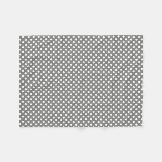 Polkadotted Design Battleship Grey Fleece Deken (Voorkant (Horizontaal))