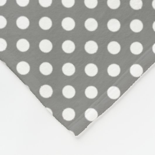 Polkadotted Design Battleship Grey Fleece Deken (Hoek)