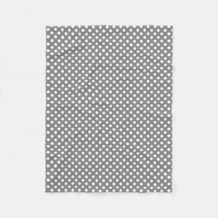 Polkadotted Design Battleship Grey Fleece Deken