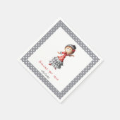 Polkda Dot Gray Spain Sevillana Flamenco Dancer Servet (Hoek)