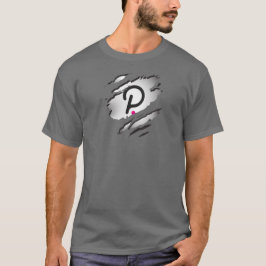 Polkdot Torn Afbeelding met Logo onthulling ondera T-shirt