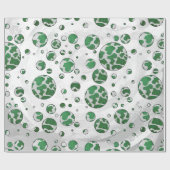 Polks Dot Koe Green en White Print Cadeaupapier (Vlak)