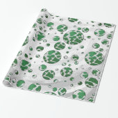 Polks Dot Koe Green en White Print Cadeaupapier (Uitgerold)