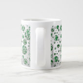 Polks Dot Koe Green en White Print Grote Koffiekop (Achterkant)