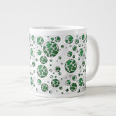 Polks Dot Koe Green en White Print Grote Koffiekop (Voorkant rechts)