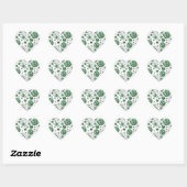 Polks Dot Koe Green en White Print Hart Sticker (Vel)