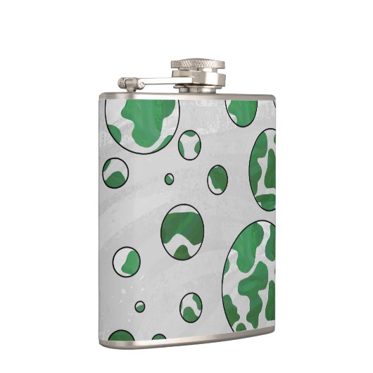 Polks Dot Koe Green en White Print Heupfles (Rechts)