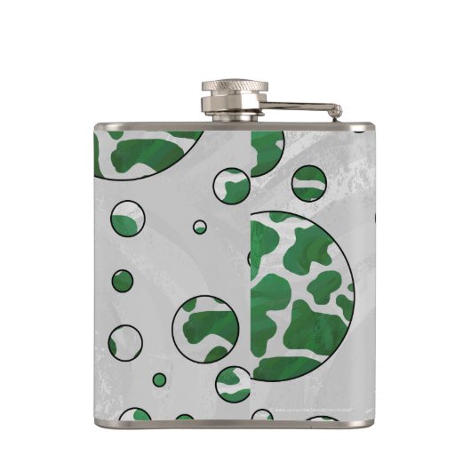 Polks Dot Koe Green en White Print Heupfles (Achterkant)