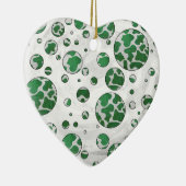 Polks Dot Koe Green en White Print Keramisch Ornament (Rechts)