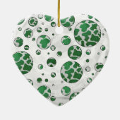 Polks Dot Koe Green en White Print Keramisch Ornament (Achterkant)