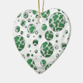Polks Dot Koe Green en White Print Keramisch Ornament (Links)