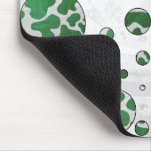 Polks Dot Koe Green en White Print Muismat (Hoek)