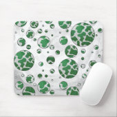 Polks Dot Koe Green en White Print Muismat (Met muis)