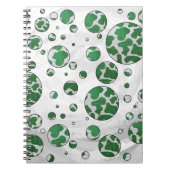 Polks Dot Koe Green en White Print Notitieboek (Voorkant)