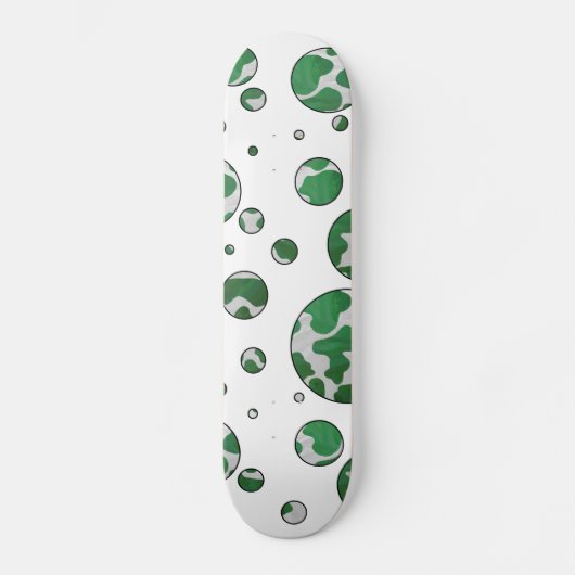 Polks Dot Koe Green en White Print Persoonlijk Skateboard (Voorkant)
