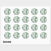 Polks Dot Koe Green en White Print Ronde Sticker (Vel)
