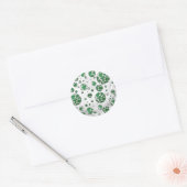Polks Dot Koe Green en White Print Ronde Sticker (Envelop)