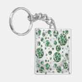 Polks Dot Koe Green en White Print Sleutelhanger (Voorkant Links)