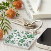 Polks Dot Koe Green en White Print Sleutelhanger (Voorkant Rechts)