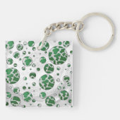Polks Dot Koe Green en White Print Sleutelhanger (Achterkant)