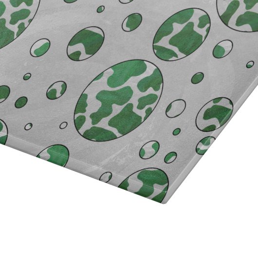 Polks Dot Koe Green en White Print Snijplank (Hoek)