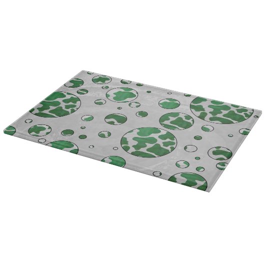 Polks Dot Koe Green en White Print Snijplank (Hoek)
