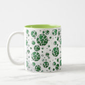 Polks Dot Koe Green en White Print Tweekleurige Koffiemok (Links)