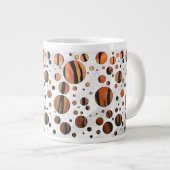 Polks Dot Tiger Hot oranje en zwart afdrukken Grote Koffiekop (Voorkant rechts)