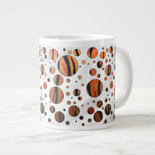 Polks Dot Tiger Hot oranje en zwart afdrukken Grote Koffiekop