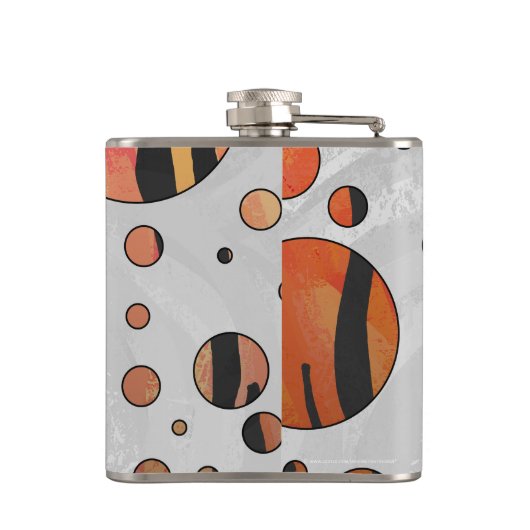 Polks Dot Tiger Hot oranje en zwart afdrukken Heupfles (Achterkant)