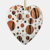 Polks Dot Tiger Hot oranje en zwart afdrukken Keramisch Ornament (Rechts)