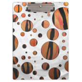 Polks Dot Tiger Hot oranje en zwart afdrukken Klembord (Voorkant)
