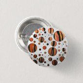 Polks Dot Tiger Hot oranje en zwart afdrukken Ronde Button 3,2 Cm (Voorkant /achterkant)
