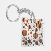 Polks Dot Tiger Hot oranje en zwart afdrukken Sleutelhanger (Voorkant Links)