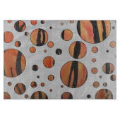 Polks Dot Tiger Hot oranje en zwart afdrukken Snijplank (Voorkant)