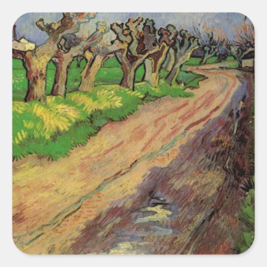 Pollard Willows door Vincent van Gogh Vierkante Sticker (Voorkant)