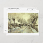 Pollard Willows, Man met Broom, Van Gogh Fine Art Briefkaart (Voorkant / Achterkant)