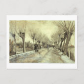 Pollard Willows, Man met Broom, Van Gogh Fine Art Briefkaart (Voorkant)