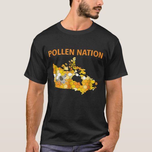 Pollen Nation Canada Bijenteler en bijenteelt T-shirt (Voorkant)