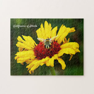Pollinator op Bright Gele Wilde Bloem Legpuzzel