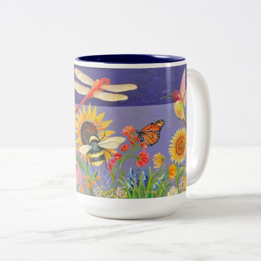 pollinertuin tweekleurige koffiemok (Voorkant rechts)