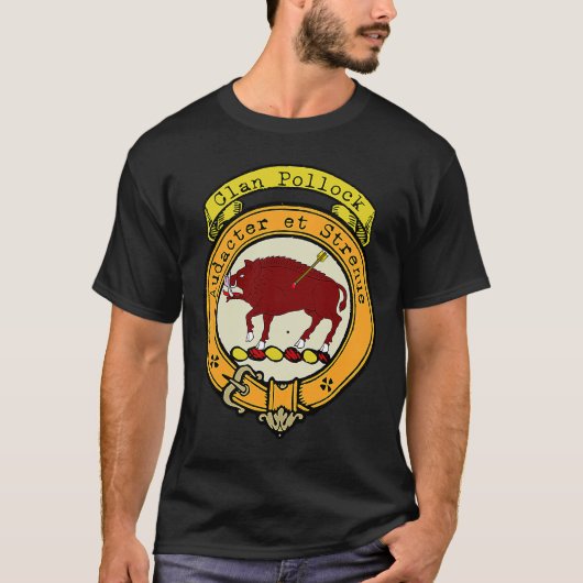 Pollock Clan Scottish Crest T-shirt (Voorkant)