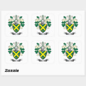Pollock Family Crest Coat of Arms Vierkante Sticker (Vel)