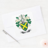 Pollock Family Crest Coat of Arms Vierkante Sticker (Envelop)