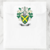 Pollock Family Crest Coat of Arms Vierkante Sticker (Tas)