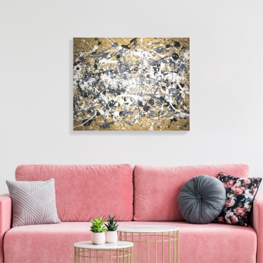 Pollock reproductie canvas afdruk (Insitu (Woonkamer))