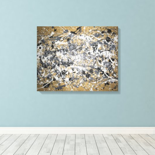 Pollock reproductie canvas afdruk (Insitu (Houten vloer))