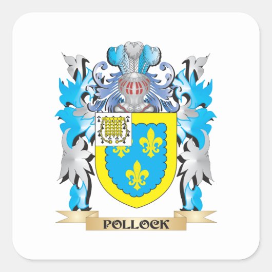 Pollock Wapenschild - Family Crest Vierkante Sticker (Voorkant)