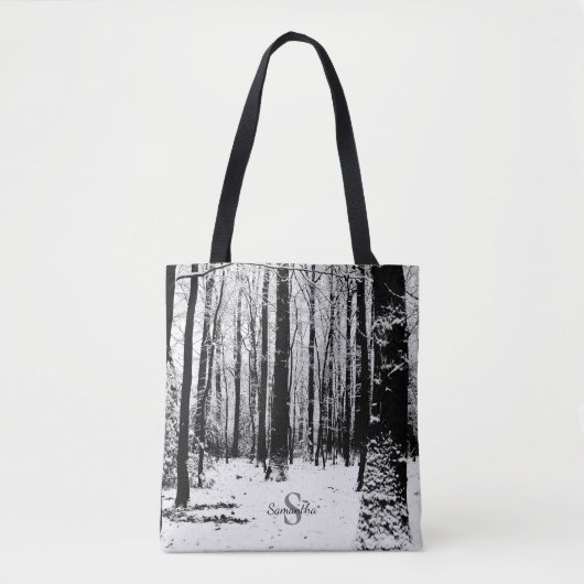 Pollok Park bomen in de sneeuw Tote Bag (Voorkant)